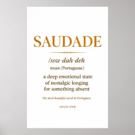 Saudade – Minimalistische portugiesische Definitio Poster