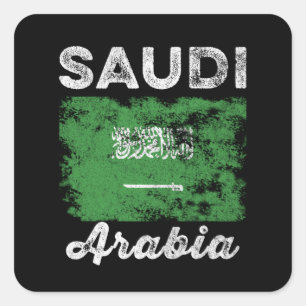 Saudi Arabia Flag Distressed Saudi Flag Quadratischer Aufkleber