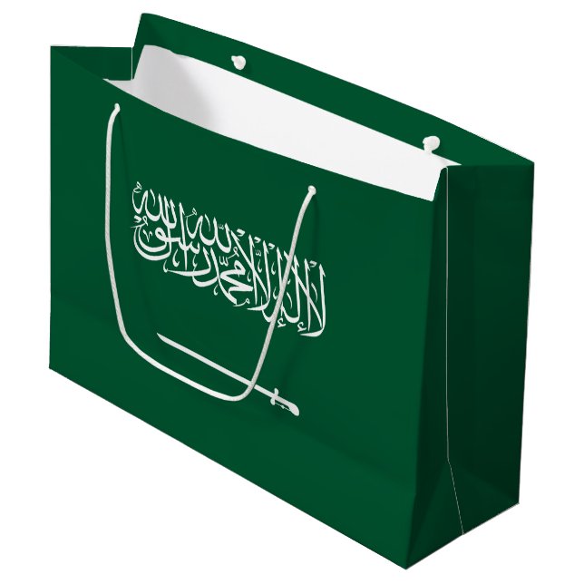 Saudi Arabia Flag Große Geschenktüte (Vorderseite Schrägansicht)