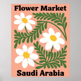 Saudi Arabia Flower Market White Daisy Wall Poster