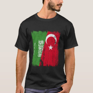 Saudi Arabia Türkei Halbflagge Türkei Saudi Arabia T-Shirt