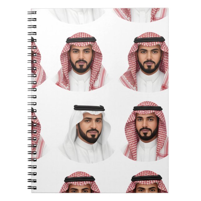 Saudi Arabian Men Portrait Pattern Notizblock (Vorderseite)