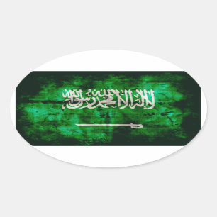 Saudi-Arabianische Flagge Ovaler Aufkleber