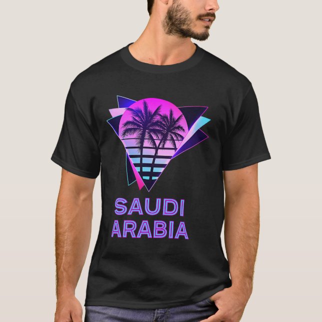 Saudi-Arabien 80er Palm Tree Retro Saudi Arabian S T-Shirt (Vorderseite)