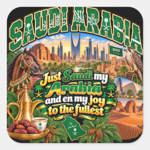 Saudi-Arabien-Aufkleber Quadratischer Aufkleber