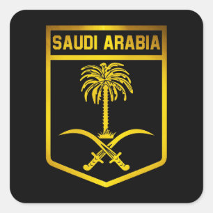 Saudi-Arabien-Emblem Quadratischer Aufkleber