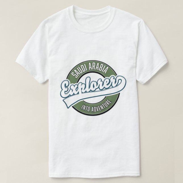 Saudi-Arabien-Entdecker ins Abenteuerlogo T-Shirt (Design vorne)