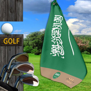Saudi-Arabien Flagge / Arabien mit Monogramm /Hand Golfhandtuch