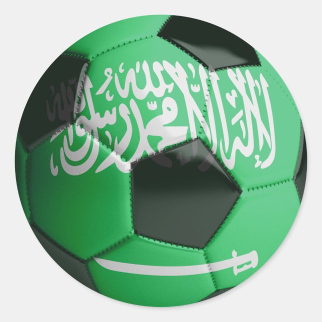 Saudi-Arabien Flagge Fußball Runder Aufkleber (Vorderseite)