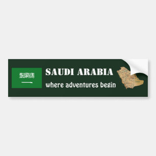Saudi-Arabien-Flagge + Karte Aufkleber Autoaufkleber