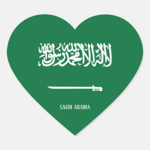 Saudi-Arabien Flagge Patriotisch Herz-Aufkleber
