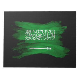 Saudi-Arabien Flagge Pinselstrich Notizblock