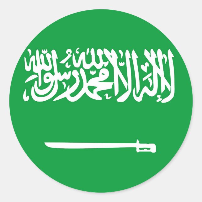 Saudi-Arabien-Flagge Runder Aufkleber (Vorderseite)