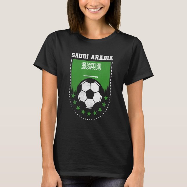 Saudi-Arabien Flaggen-Fußballfan T-Shirt (Vorderseite)