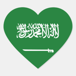 Saudi-Arabien Flaggen-Herz-Aufkleber Herz-Aufkleber
