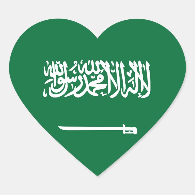 Saudi-Arabien Flaggenaufkleber Herz-Aufkleber (Vorderseite)
