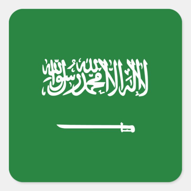 Saudi-Arabien Flaggenaufkleber Quadratischer Aufkleber (Vorderseite)