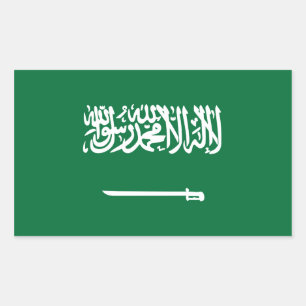 Saudi-Arabien Flaggenaufkleber Rechteckiger Aufkleber