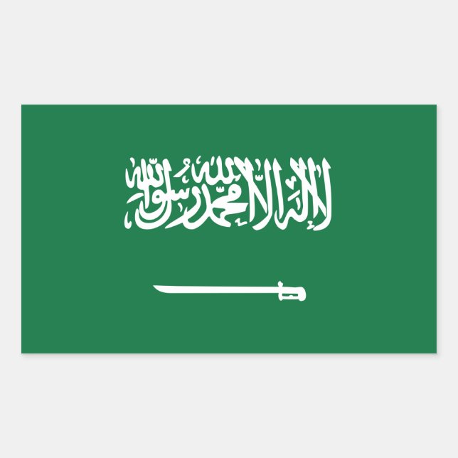 Saudi-Arabien Flaggenaufkleber Rechteckiger Aufkleber (Vorderseite)