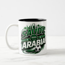 Saudi-Arabien Fußball-Fan-Tasse | Grüner Fußball-A