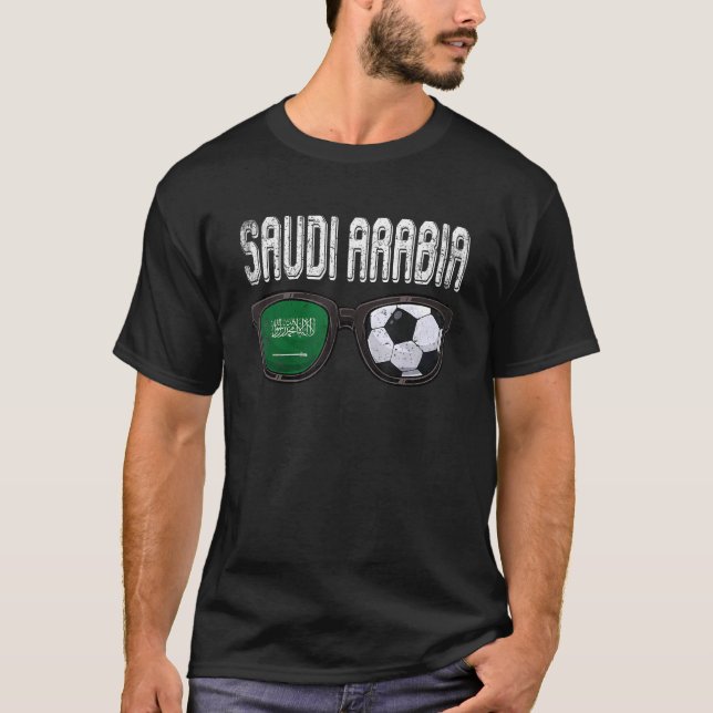 Saudi-Arabien Fußball-Saudis Flag Brillen Football T-Shirt (Vorderseite)