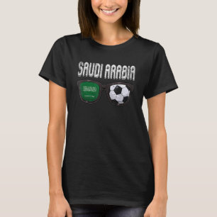 Saudi-Arabien Fußball-Saudis Flag Brillen Football T-Shirt