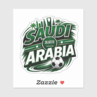 Saudi-Arabien Fußballfan | Grüne Fußballunterstütz Aufkleber