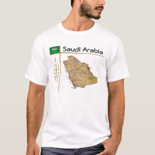 Saudi-Arabien Karte + Flagge + T - Shirt