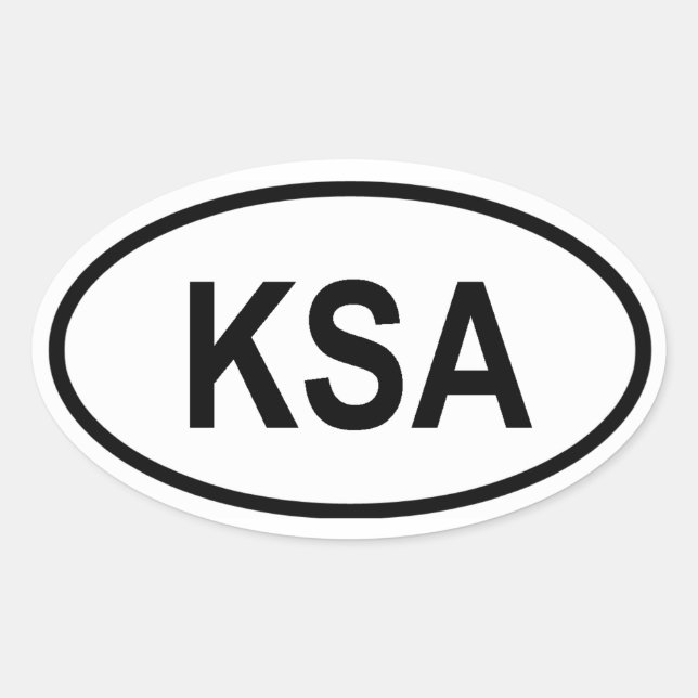 Saudi-Arabien "KSA" Ovaler Aufkleber (Vorderseite)
