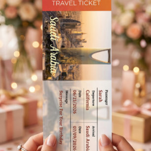 Saudi-Arabien-Reise-Überraschung-Bordkarte Einladung