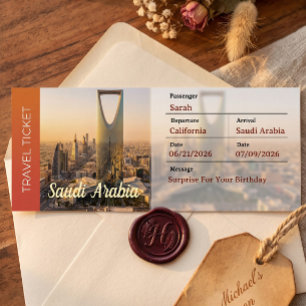 Saudi-Arabien-Reise-Überraschung-Bordkarte Einladung