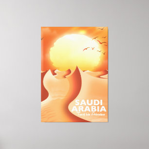 Saudi-Arabien - Reiseplakat Leinwanddruck