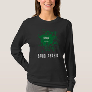 Saudi Arabien Retro Vintage Wasserfarben Sport Sau T-Shirt