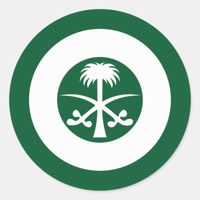 Saudi-Arabien-Roundel-Nationalflagge-Symbol Armee Runder Aufkleber (Vorderseite)