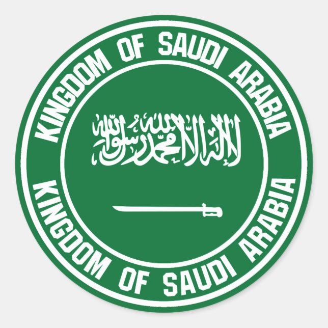 Saudi-Arabien-Runde Runder Aufkleber (Vorderseite)