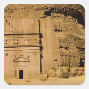 Saudi-Arabien, Standort von Madain Saleh, antike S Quadratischer Aufkleber