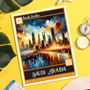 Saudi-Arabien Vintage-Gemälde Postkarte