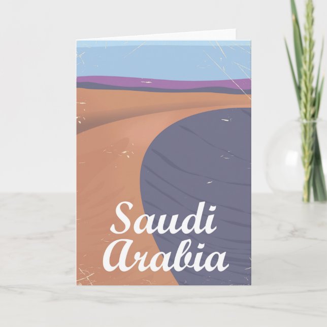 Saudi-Arabien Vintage Reiseplakat Feiertagskarte (Vorderseite)