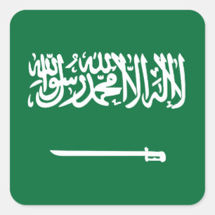 Saudi-Arabienflagge Quadratischer Aufkleber