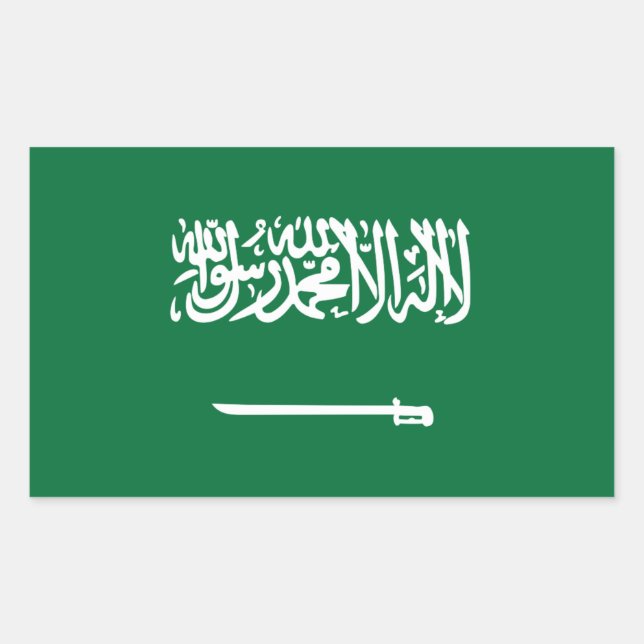 Saudi-Arabiens Flaggenkleber Rechteckiger Aufkleber (Vorderseite)