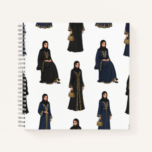 Saudi-Arabische Frauen in Abayas Notizbuch