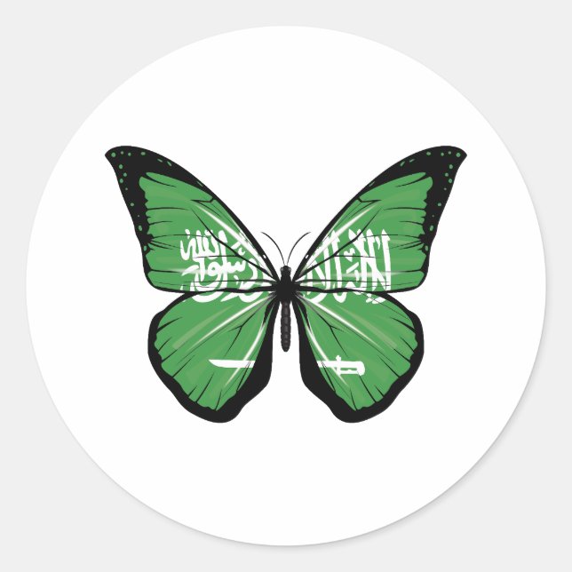 Saudi-Butterfly Runder Aufkleber (Vorderseite)