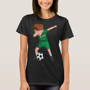Saudi Dabbing Soccer Boy Saudi Arabien Flaggenfußb T-Shirt