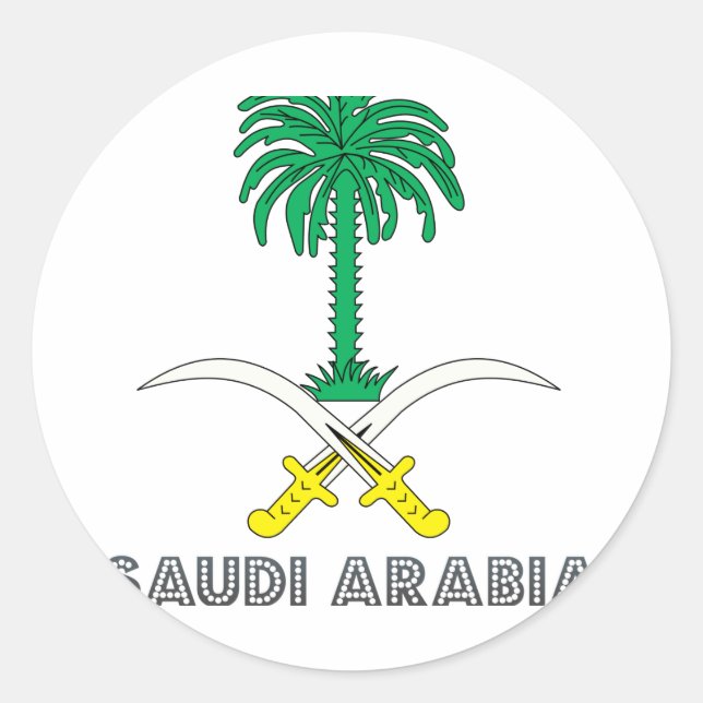 Saudi Emblem Runder Aufkleber (Vorderseite)
