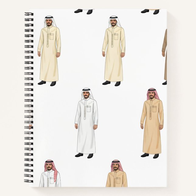 Saudi-Erbe-Männer-Thobe Notizbuch (Vorderseite)