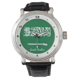 Saudi Flag & Saudi Arabien trendige Mode /Design Armbanduhr