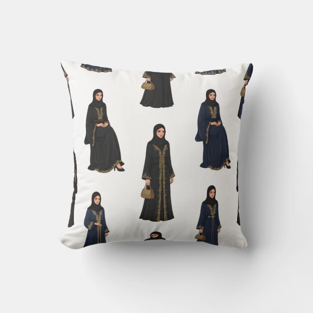 Saudi-Frauen in Abayas Kissen (Vorderseite)