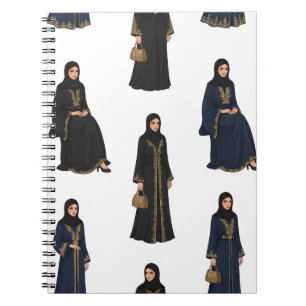 Saudi-Frauen in Abayas Notizblock