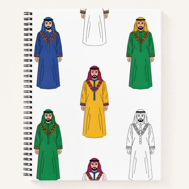 Saudi Heritage Men’s Thobe Notizbuch (Vorderseite)