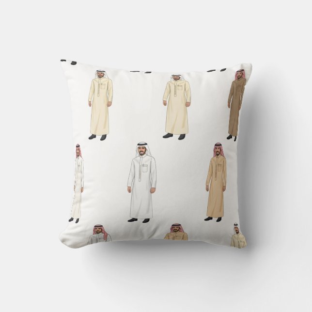 Saudi Heritage Men's Thobe Kissen (Vorderseite)